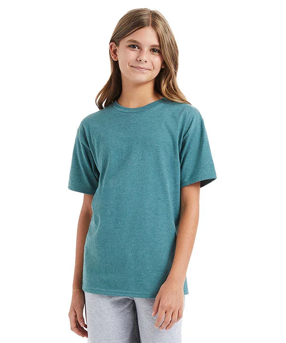 Pocketed Hoodies498Y - Hanes Youth Perfect-T T-Shirt | Cactus Heather