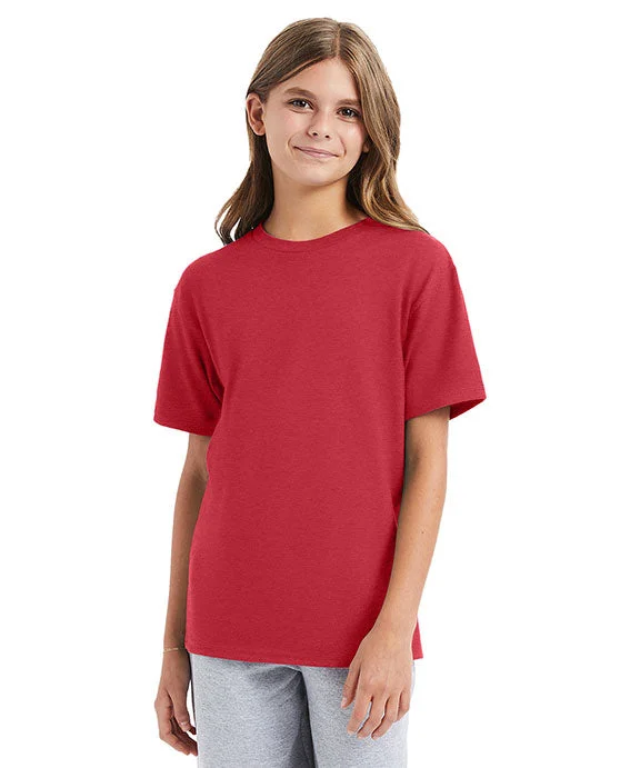 Luxury Hoodies498Y - Hanes Youth Perfect-T T-Shirt | Heather Red