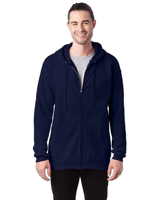 Reflective HoodiesF280 - Hanes Adult 9.7 oz Ultimate Cotton® 90/10 Full-Zip Hooded Sweatshirt | Navy