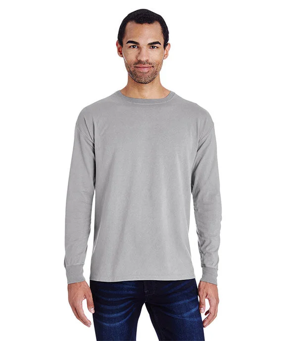 Colorblock HoodiesGDH200 - ComfortWash by Hanes Unisex Garment-Dyed Long-Sleeve T-Shirt | Concrete