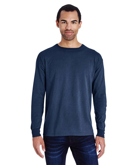 Fringed HoodiesGDH200 - ComfortWash by Hanes Unisex Garment-Dyed Long-Sleeve T-Shirt | Navy