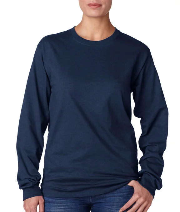 Asymmetrical Hoodies5586 - Hanes Adult Authentic-T Long-Sleeve T-Shirt | Navy