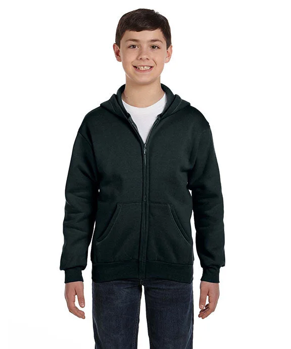 College SweatshirtsP480 - Hanes Youth 7.8 oz EcoSmart® 50/50 Full-Zip Hooded Sweatshirt | Black