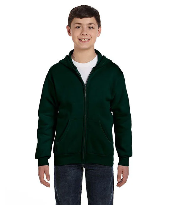 Punk SweatshirtsP480 - Hanes Youth 7.8 oz EcoSmart® 50/50 Full-Zip Hooded Sweatshirt | Deep Forest