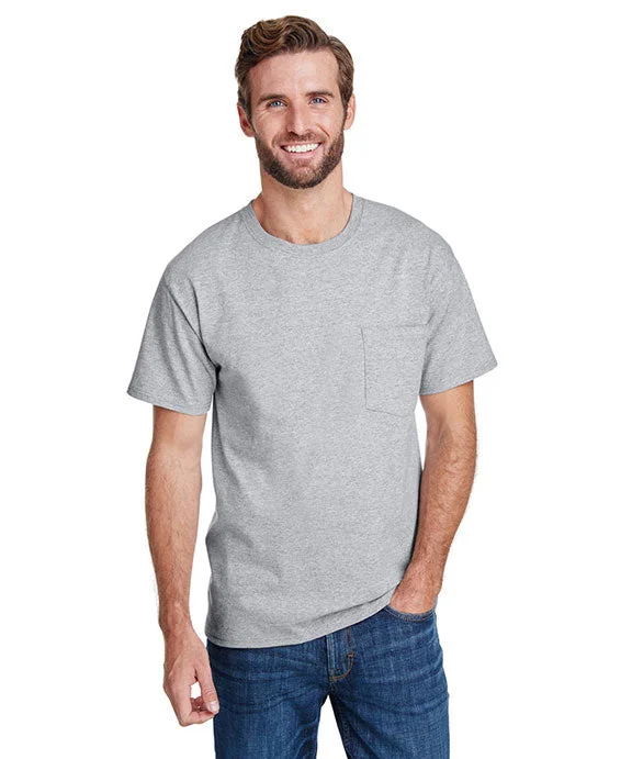 Sleep HoodiesW110 - Hanes Adult Workwear Pocket T-Shirt | Light Steel