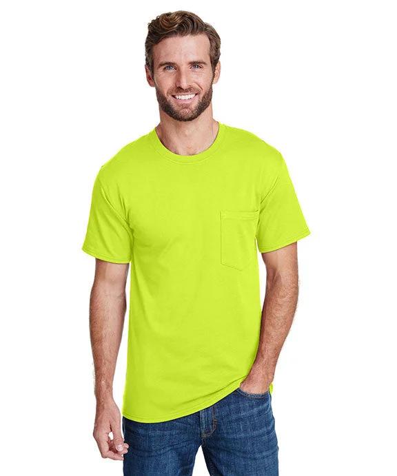 Gym HoodiesW110 - Hanes Adult Workwear Pocket T-Shirt | Safety Green