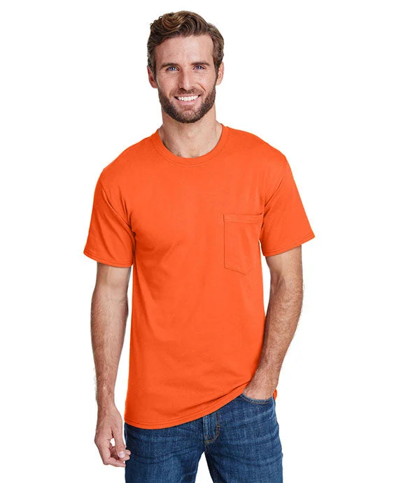 Plush HoodiesW110 - Hanes Adult Workwear Pocket T-Shirt | Safety Orange