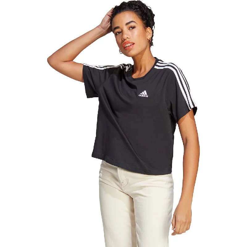 Croptopmovementadidas Women's Essentials 3-Stripes Single Jersey Crop Top