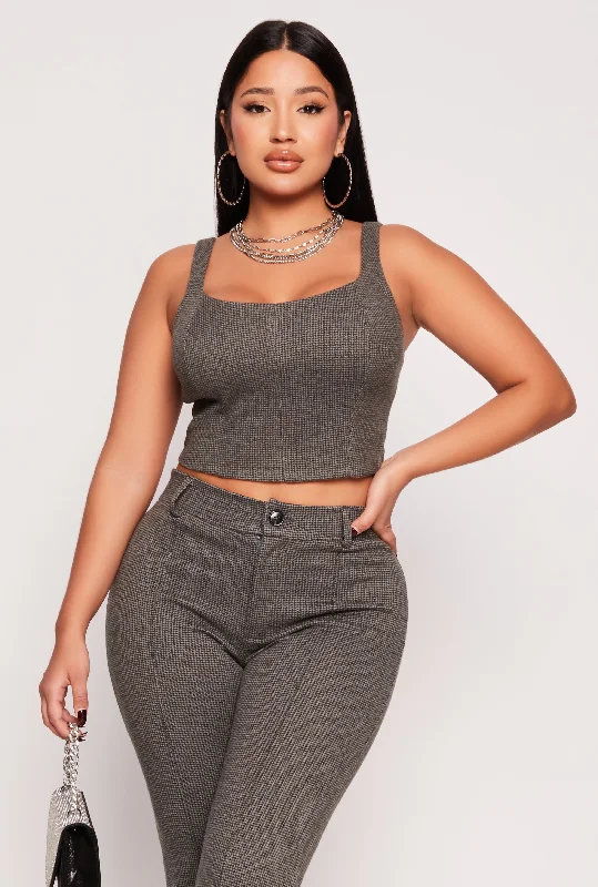 CroptopgameIris Houndstooth Crop Top