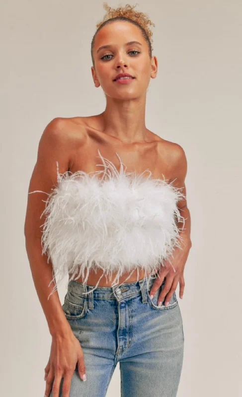 CroptopwoolFlirty & Festive Feather Crop Top