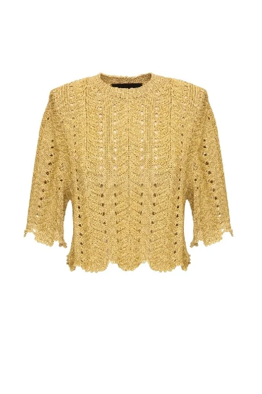 CroptophoodieKNITTED GOLD CROPPED TOP