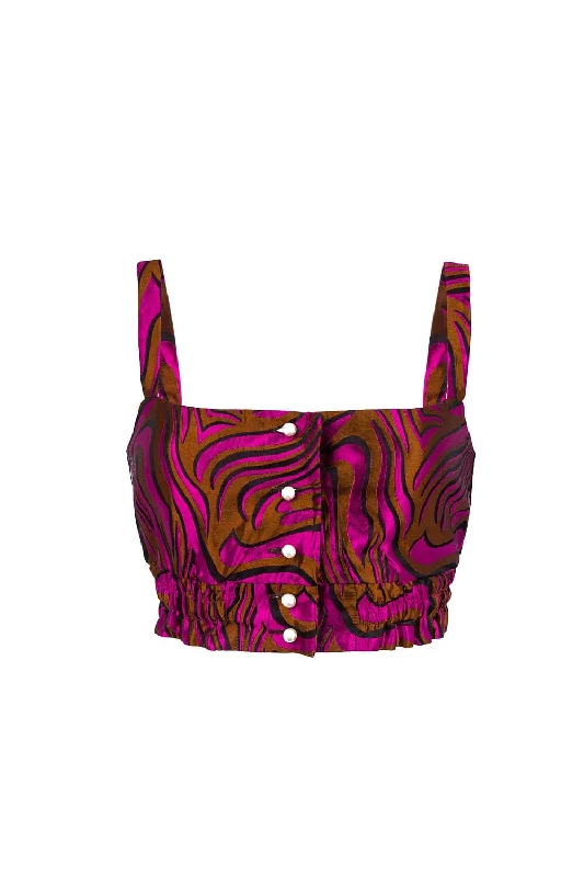 CroptopiconPRINTED RASPBERRY CROP-TOP