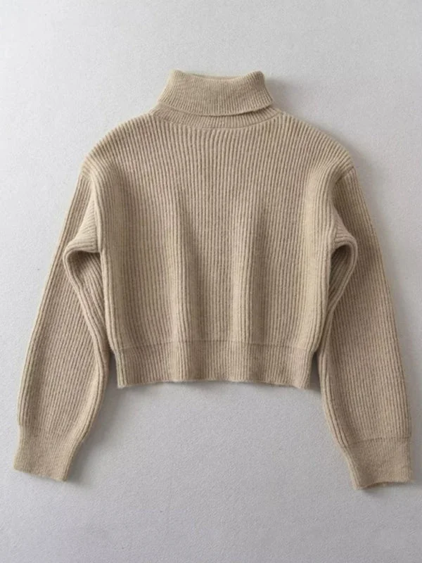 CroptoptraditionsCozy Knit High Neck Crop Sweater | Turtleneck Jumper