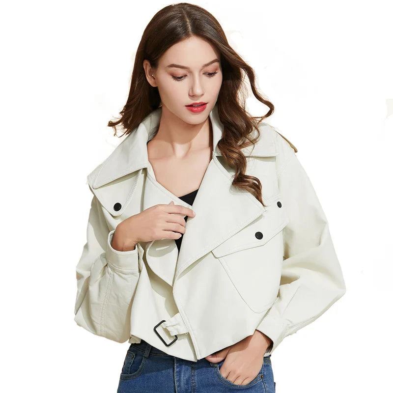 CroptoptimelessMust-Have Cropped Biker Leather Jacket for Women