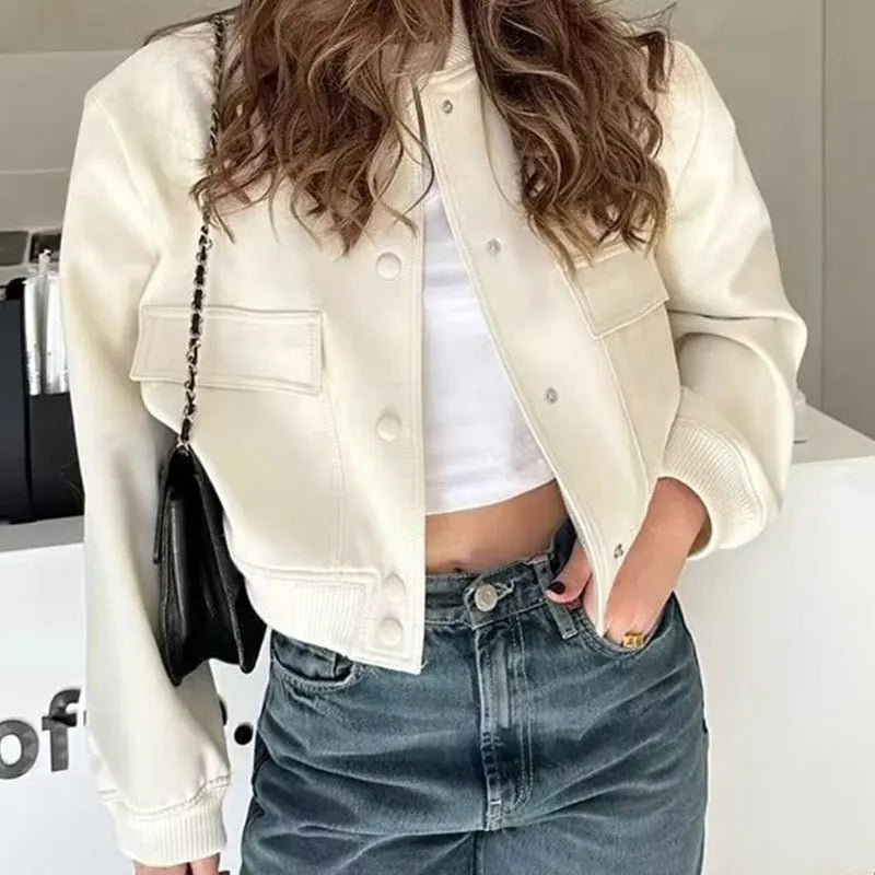 CroptopdataWomen's Cropped Jacket from Casual to Classy