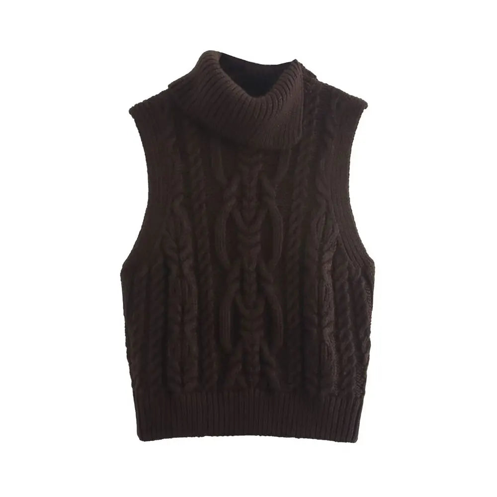 CroptopshirtWool Blend Vest Cable Knit Crop Sweater